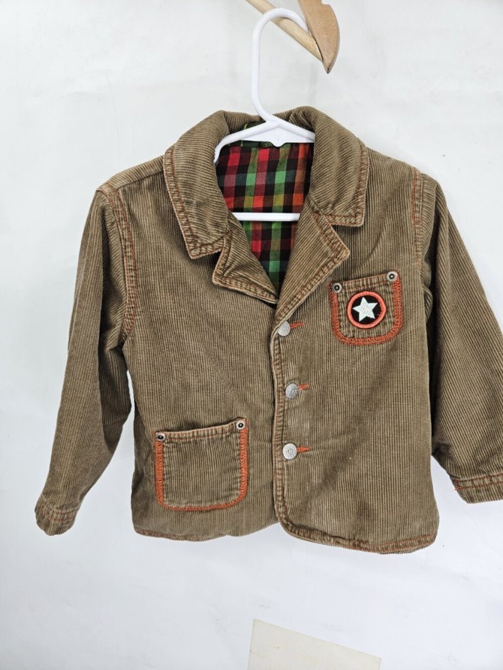 Oilily Corduroy Jacket Toddler 2 3 Orange Button Front European Playwear Retro